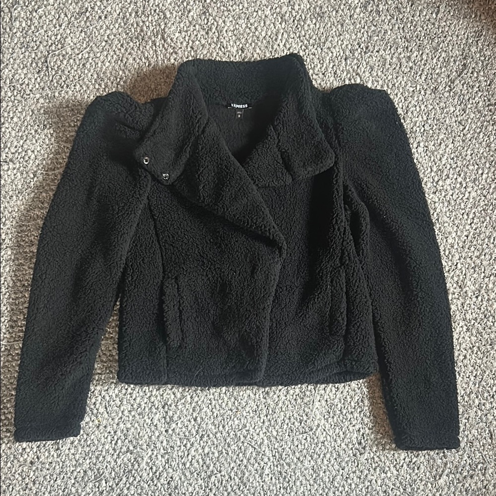 Women's Black Sherpa Jacket